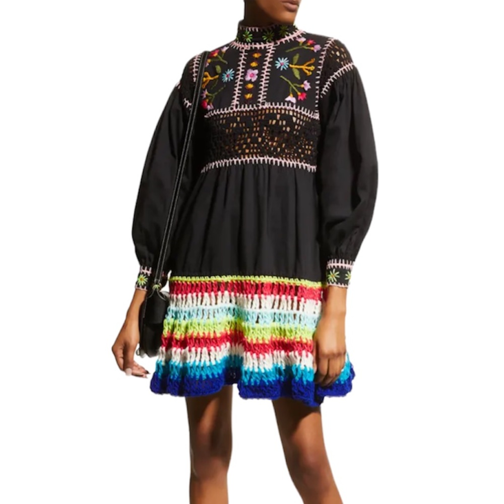NEW CELIAB Scarlet Floral Multicolor Embroidered Dress NWT